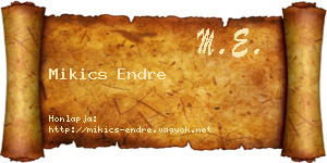 Mikics Endre névjegykártya